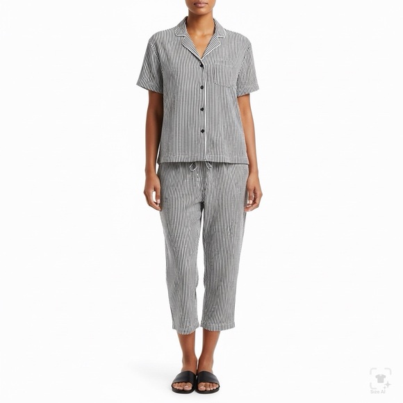 Ralph Lauren Black and White Striped Pajama Set - Picture 2 of 10